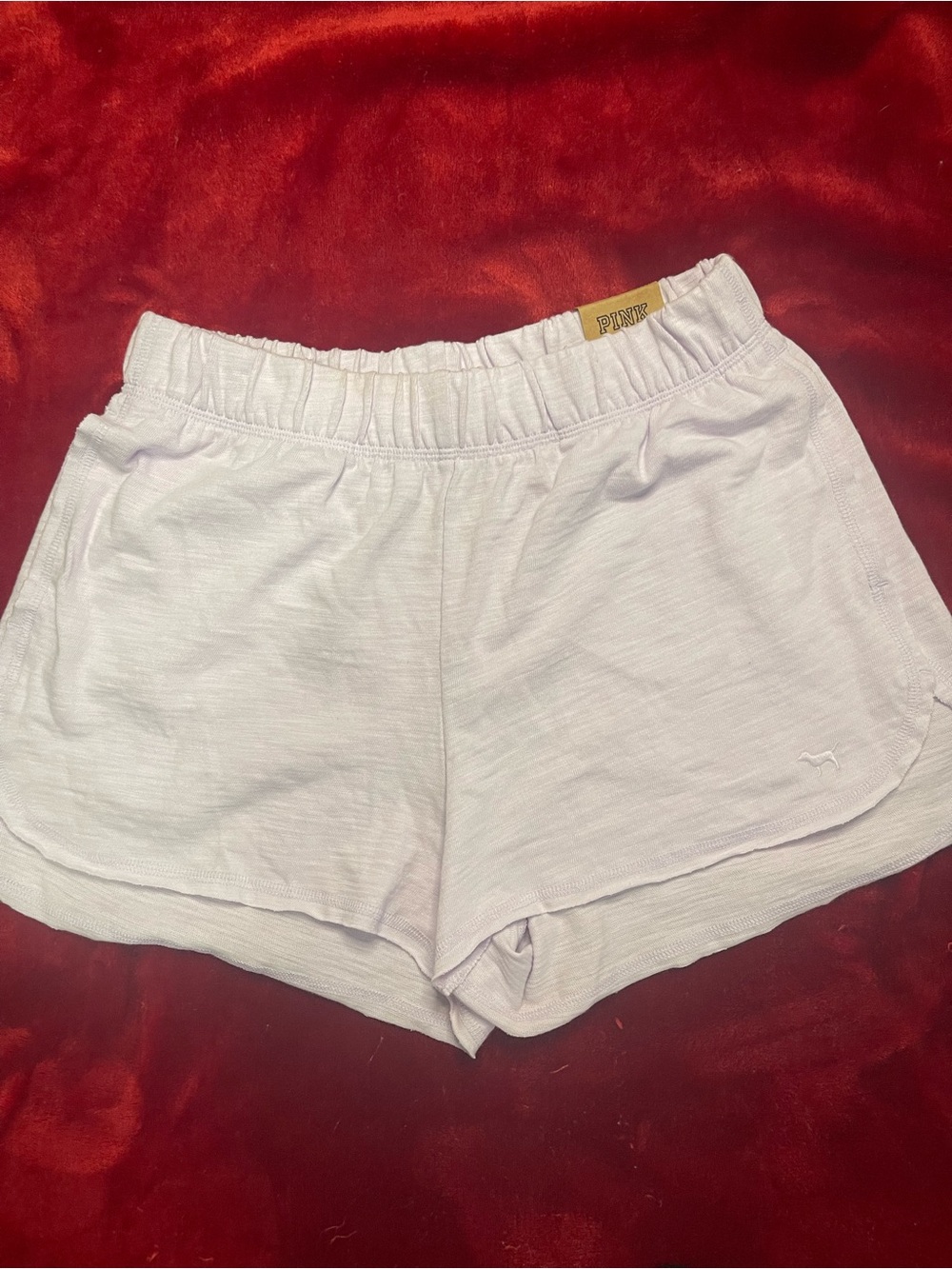 PINK Victoria's Secret Light Lavender Curve Hem Shorts